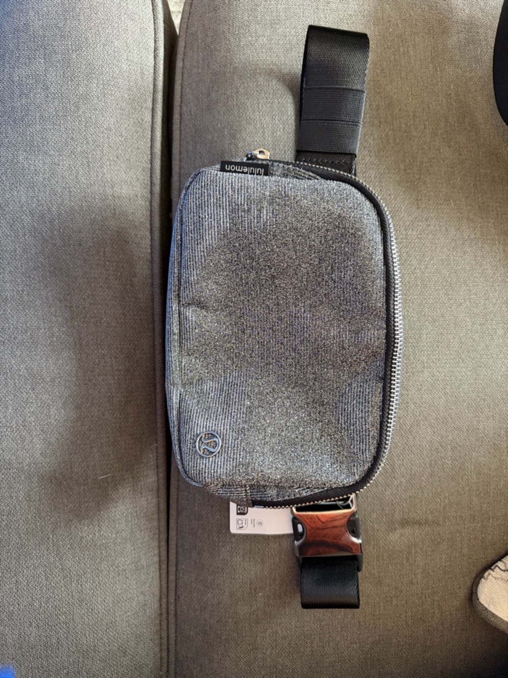 Lululemon- DARK Silver Glitter Everyday Belt Bag